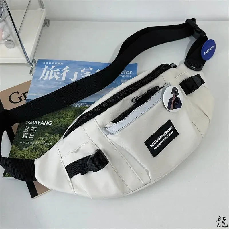 Bolso de pecho reflectante estilo Harajuku japonés para mujer y hombre, riñonera tipo collage para estudiantes, bolso bandolera, cartera y bolso de mano.