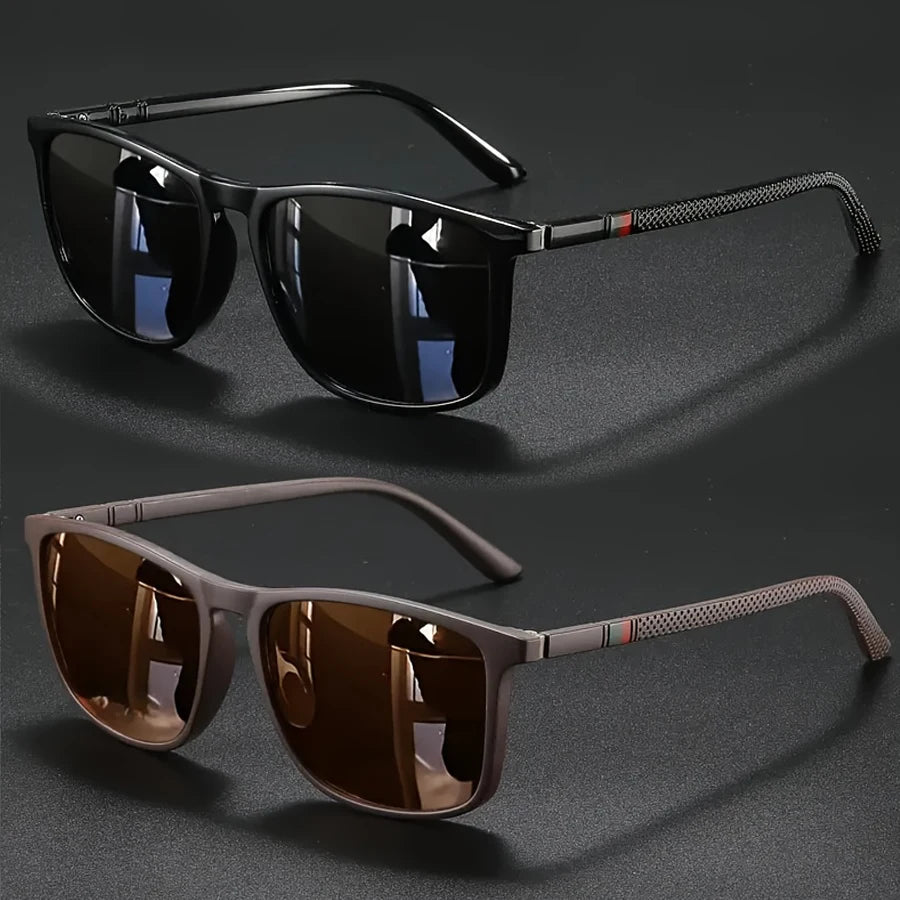 Gafas de sol cuadradas de lujo estilo vintage (paquete de 2 o 3 unidades), ideales para hombre y mujer. Perfectas para ciclismo, viajes, conducir, pescar y uso diario. Lentes con protección UV400, modernas y elegantes.