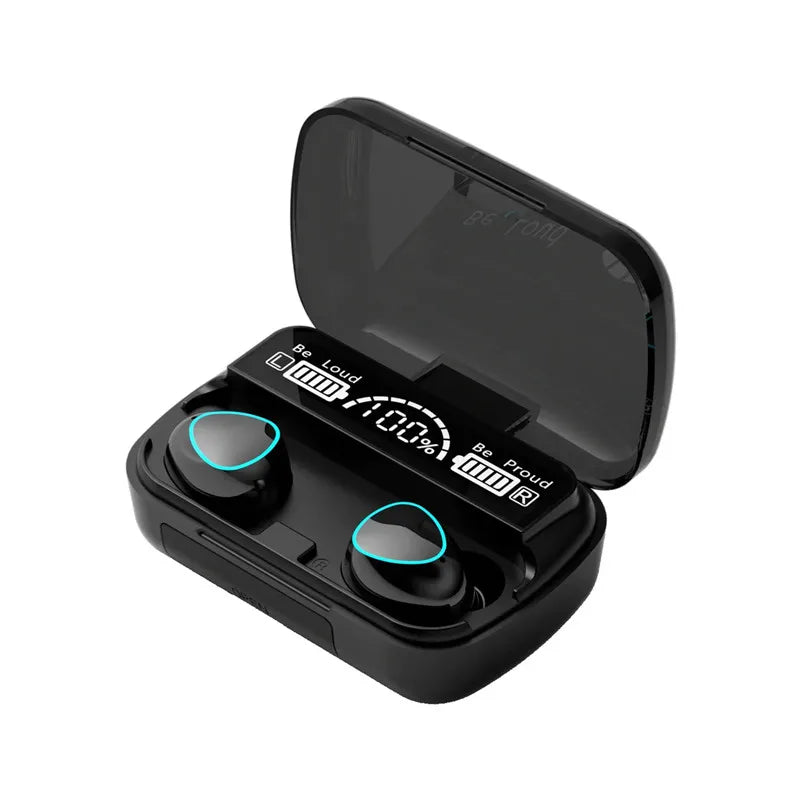 Auriculares Bluetooth TWS M10 manos libres con pantalla LED, sonido estéreo HiFi, audífonos inalámbricos, resistentes al agua e ideales para videojuegos, música y llamadas.