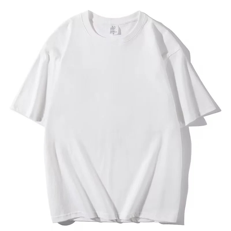 Camiseta unisex 100% algodón con media manga, estilo holgado para verano. Camiseta básica casual de manga corta, cuello redondo y color sólido.