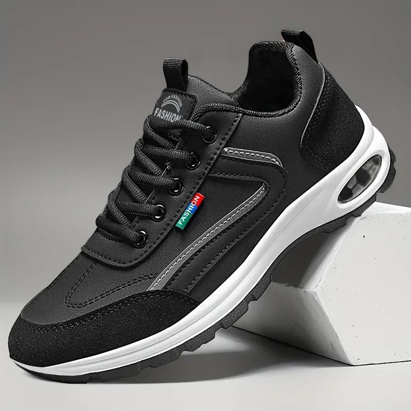 Zapatillas deportivas modernas para hombre, ligeras y transpirables, con suela antideslizante, detalles en ante, ideales para actividades al aire libre y para el uso diario.