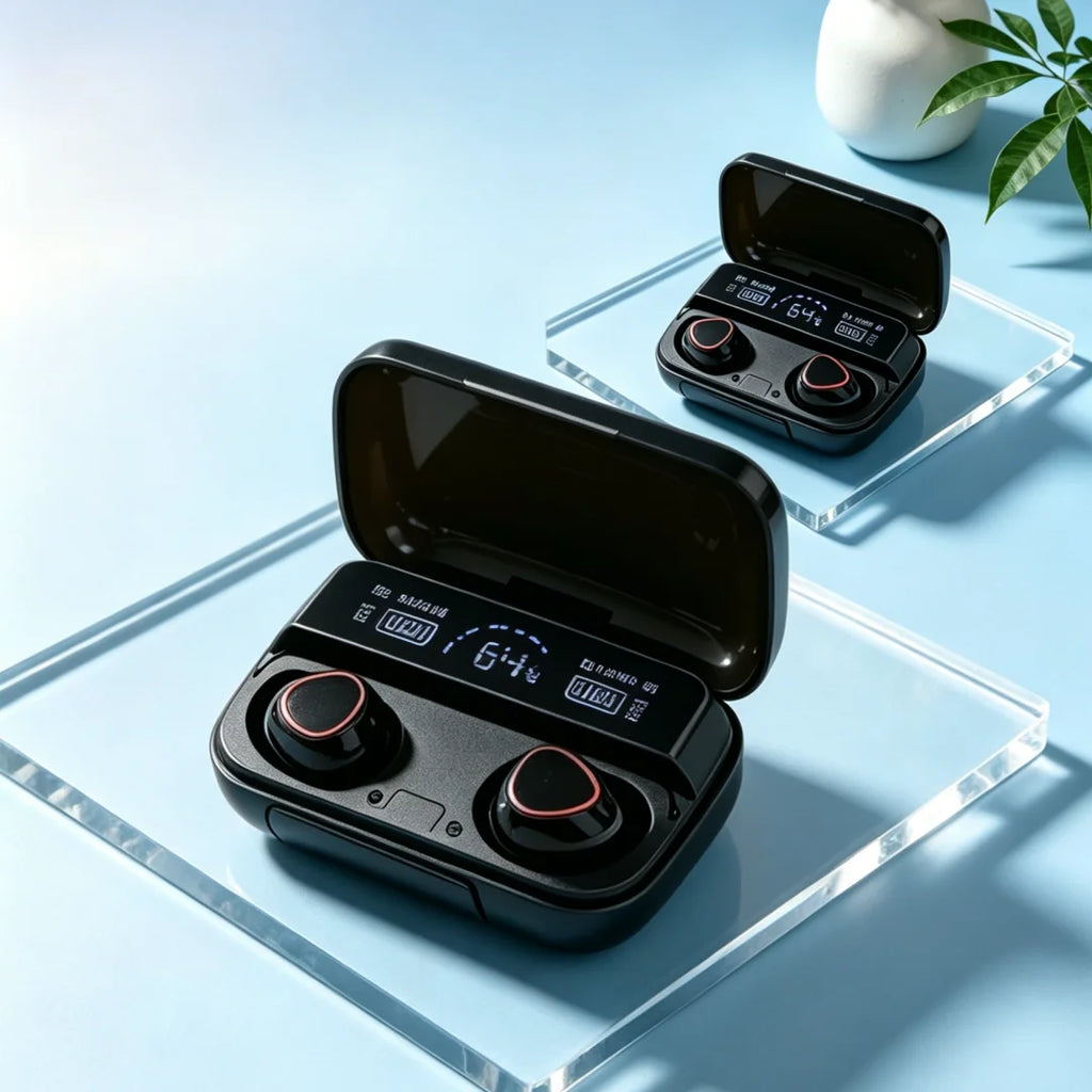 Auriculares Bluetooth TWS M10 manos libres con pantalla LED, sonido estéreo HiFi, audífonos inalámbricos, resistentes al agua e ideales para videojuegos, música y llamadas.