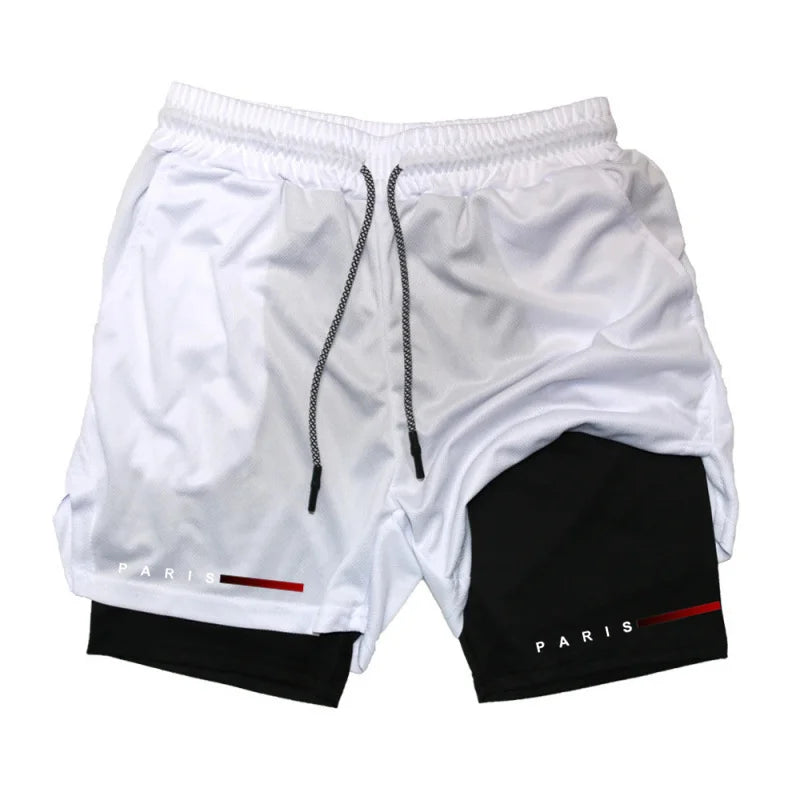 Pantalones cortos deportivos para hombre 2 en 1, de doble capa, ideales para correr, gimnasio, fitness, entrenamiento y jogging. Ropa deportiva cómoda y ligera para hombre.
