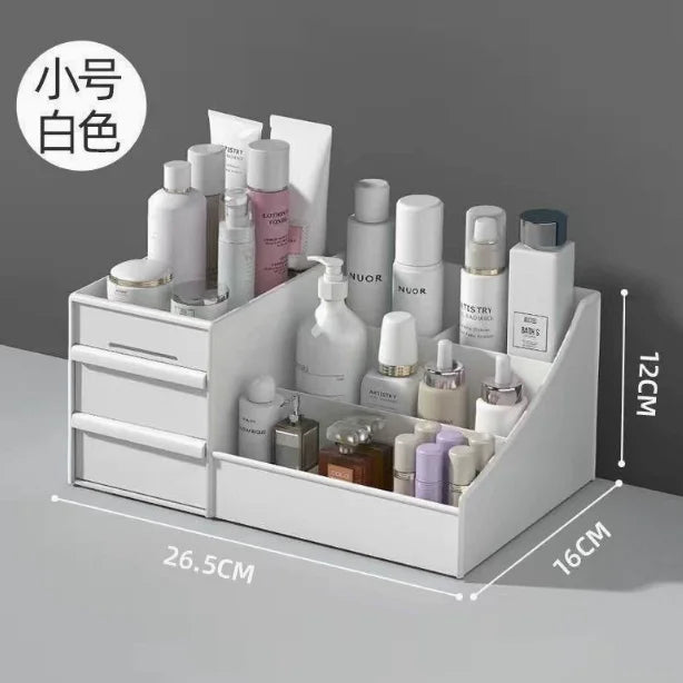 New Drawer Makeup Storage Box Dormitory Finishing Plastic Shelf Cosmetics Skin Care Dressing Table Desktop Makeup Storage Box