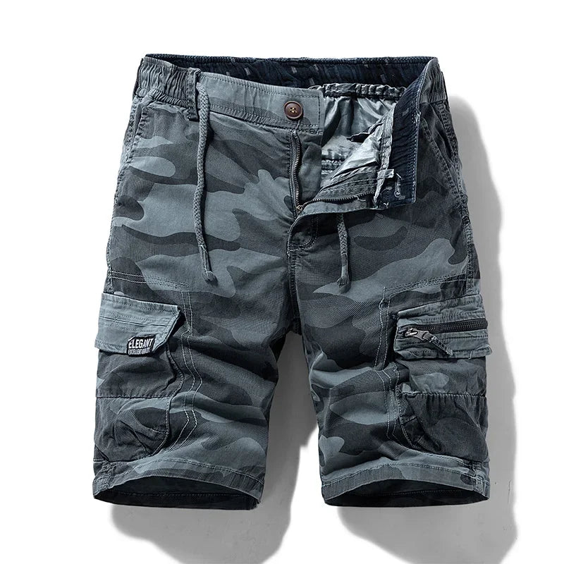 Nuevos pantalones cortos cargo de algodón para hombre, verano 2025, diseño camuflado, estilo casual tipo bermuda, ideales para la playa, uso diario o estilo jogger. Prenda masculina de tendencia