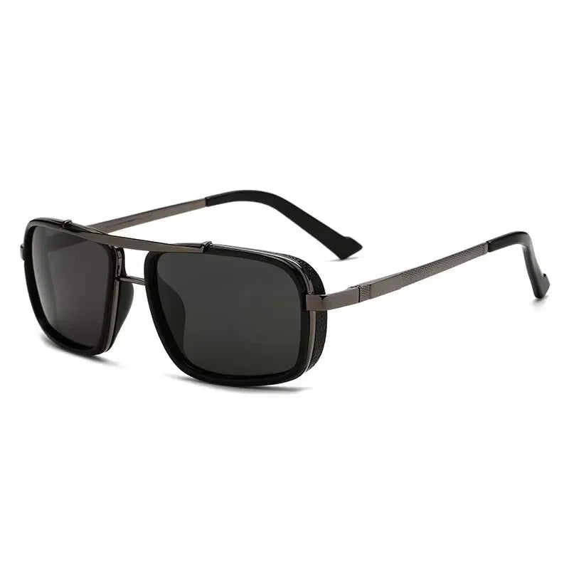 Nuevas gafas de sol cuadradas estilo steampunk vintage para hombre. Ideales para conducir, viajar y disfrutar del verano. Lentes con protección UV400, modernas, elegantes y resistentes.