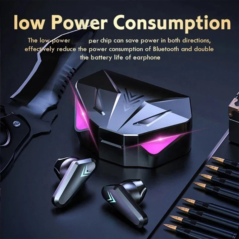Auriculares inalámbricos Bluetooth TWS X15 con pantalla LED, micrófono integrado, diseño para videojuegos, cancelación de ruido y sonido de alta calidad. Audífonos inalámbricos ideales para música, llamadas y gaming.