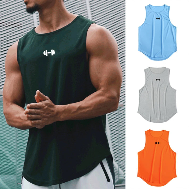 Camiseta sin mangas deportiva para hombre | Secado rápido | Ajuste Slim Fit | Ideal para gimnasio, entrenamiento y baloncesto
