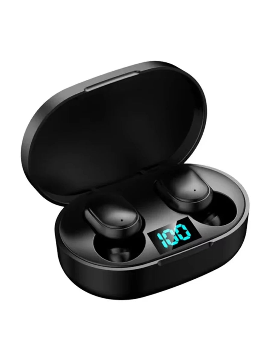 Auriculares inalámbricos Bluetooth TWS E6S con micrófono, cancelación de ruido, sonido de alta calidad y diseño deportivo. Ideales para música, llamadas y entrenamiento.
