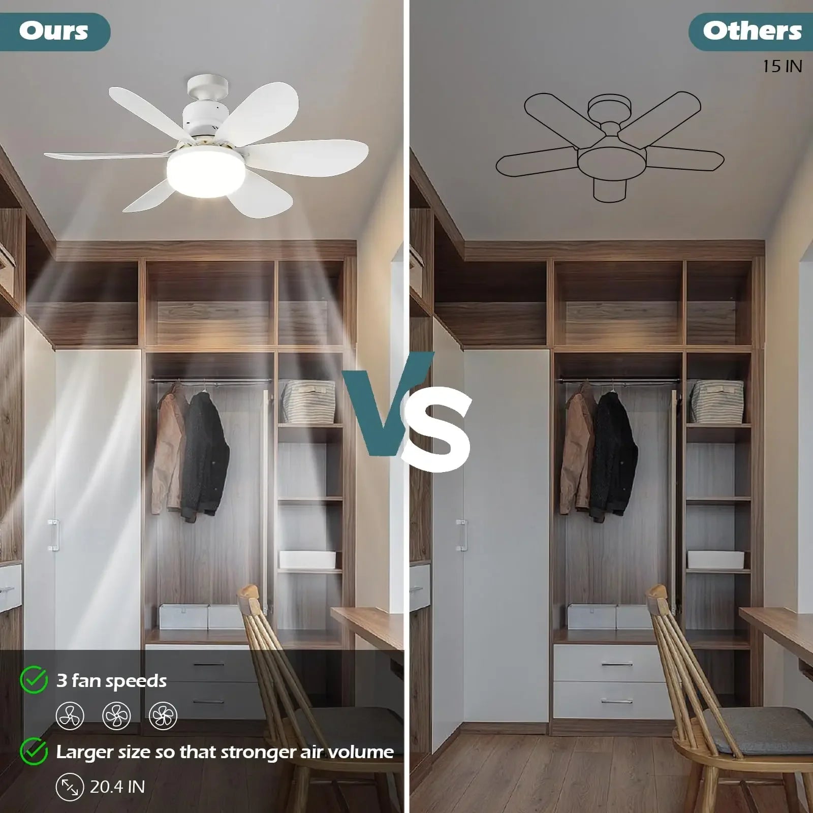 Ventilador de techo LED de 40 W con casquillo E27, con control remoto para regular la intensidad de la luz, adecuado para sala de estar, estudio y uso doméstico. Compatible con voltaje de 85-265 V.