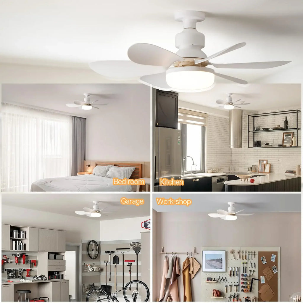 Ventilador de techo LED de 40 W con casquillo E27, con control remoto para regular la intensidad de la luz, adecuado para sala de estar, estudio y uso doméstico. Compatible con voltaje de 85-265 V.
