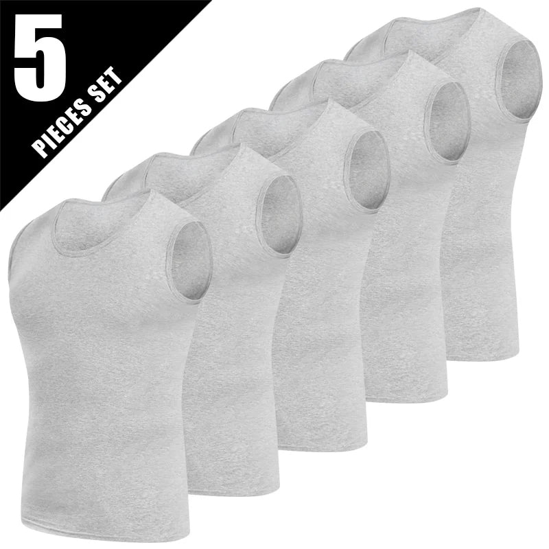 Pack de 1, 3 o 5 camisetas sin mangas para hombre de algodón. Diseño ligero y transpirable, con ajuste Slim Fit que resalta los hombros y el pecho. Ideales para gimnasio, entrenamiento, deporte o uso diario. Cómodas, elásticas y de secado rápido para mant