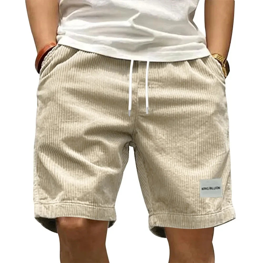 Pantalones cortos cargo vintage para hombre – estilo veraniego moderno retro de pana, shorts casuales de color sólido para hombre, pantalones deportivos transpirables tipo sudadera.