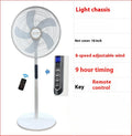 Ventilador eléctrico doméstico de cinco aspas, de pie, con gran volumen de aire y control remoto. Puede usarse tanto en el suelo como en otra posición, cuenta con función oscilante (gira la cabeza), funcionamiento suave y bajo nivel de ruido.