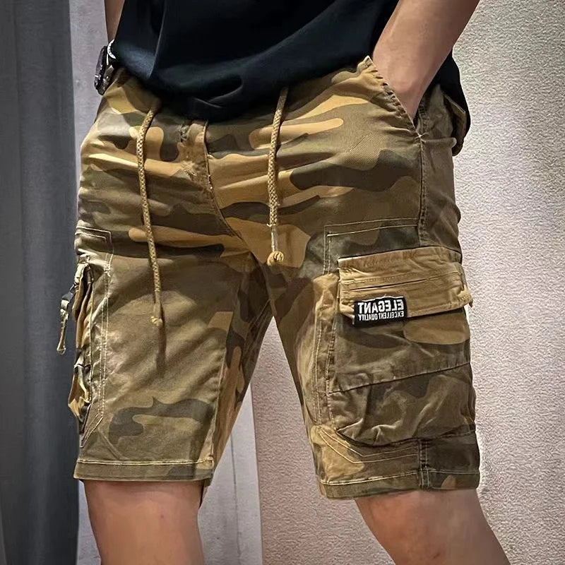 Nuevos pantalones cortos cargo de algodón para hombre, verano 2025, diseño camuflado, estilo casual tipo bermuda, ideales para la playa, uso diario o estilo jogger. Prenda masculina de tendencia