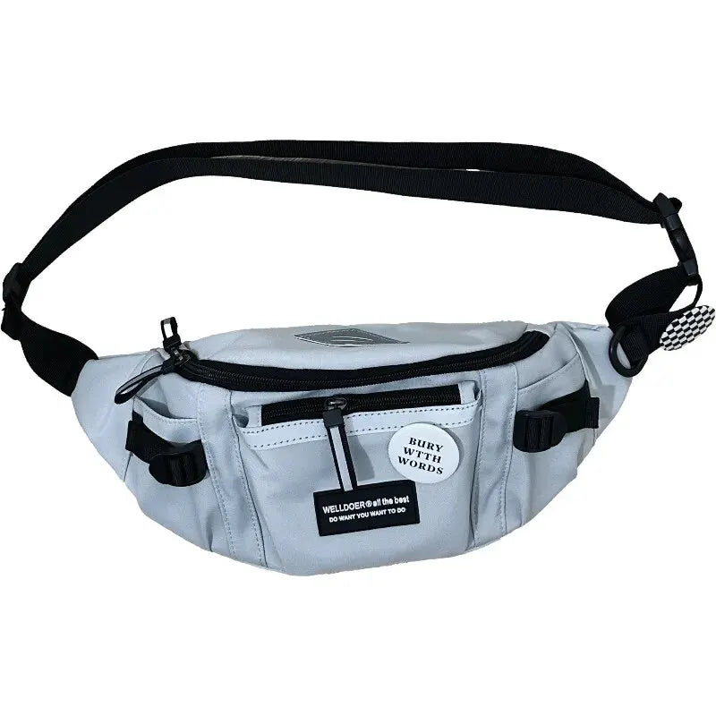 Bolso de pecho reflectante estilo Harajuku japonés para mujer y hombre, riñonera tipo collage para estudiantes, bolso bandolera, cartera y bolso de mano.