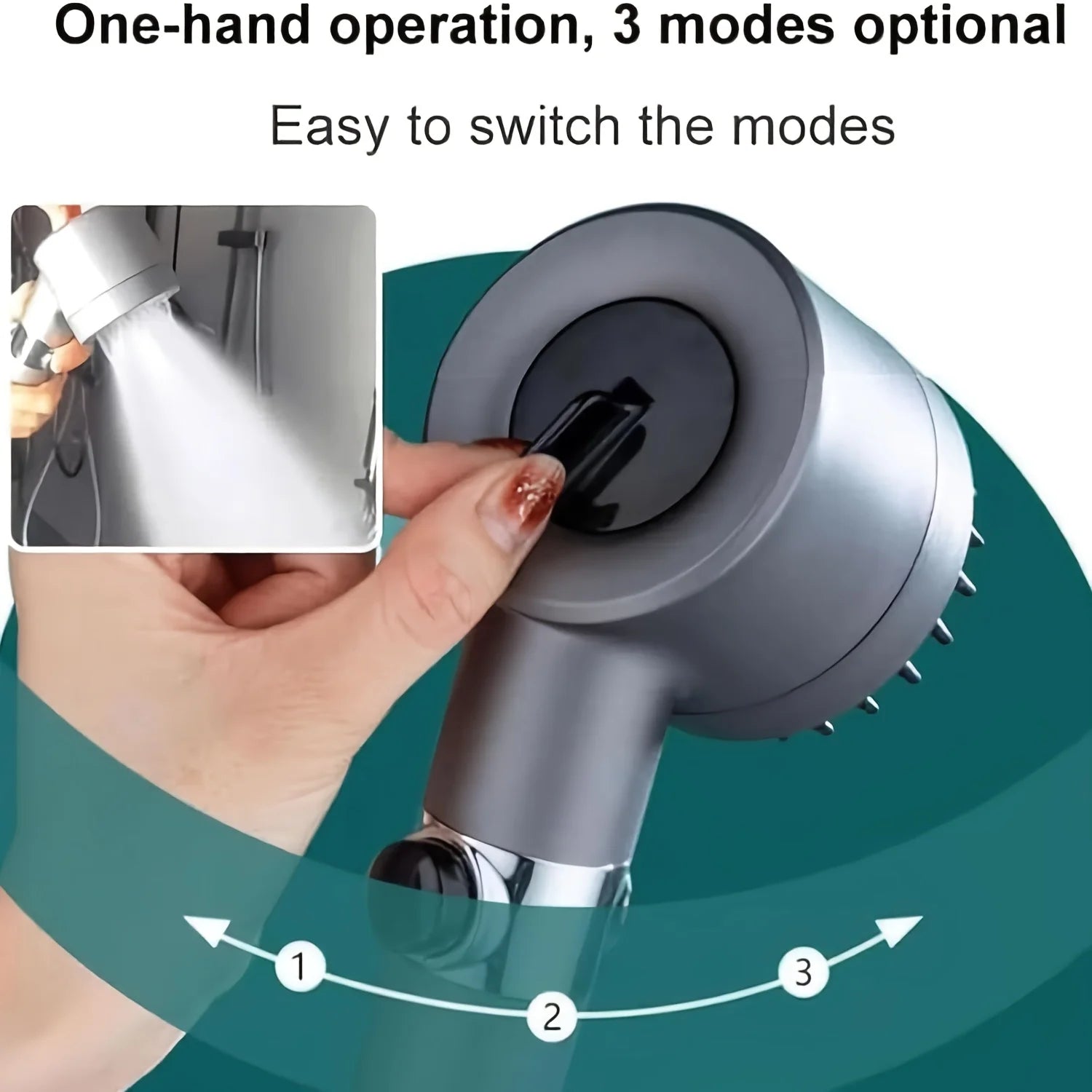 Nueva alcachofa de ducha iónica 2025 con cabezal de mano y filtro, turbocargador con múltiples modos de rociado y filtro integrado con interruptor de encendido/apagado.