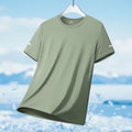Camiseta deportiva para hombre de verano, tejido tipo seda fría ultraligera, estampado reflectante, secado rápido, manga corta, transpirable, ideal para fitness y deporte, talla hasta 5XL.