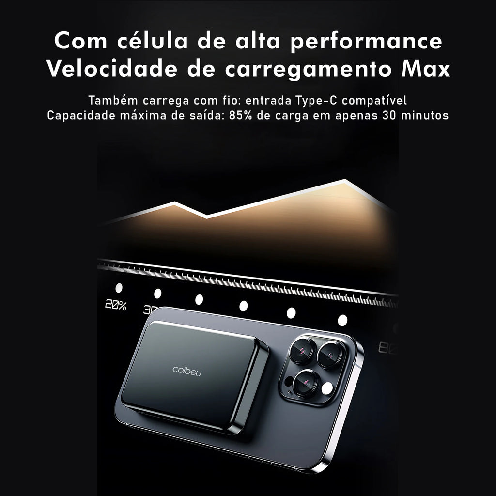 Batería externa magnética, cargador portátil, power bank recargable, batería portátil de alta capacidad y batería externa para cargar dispositivos móviles en cualquier lugar.