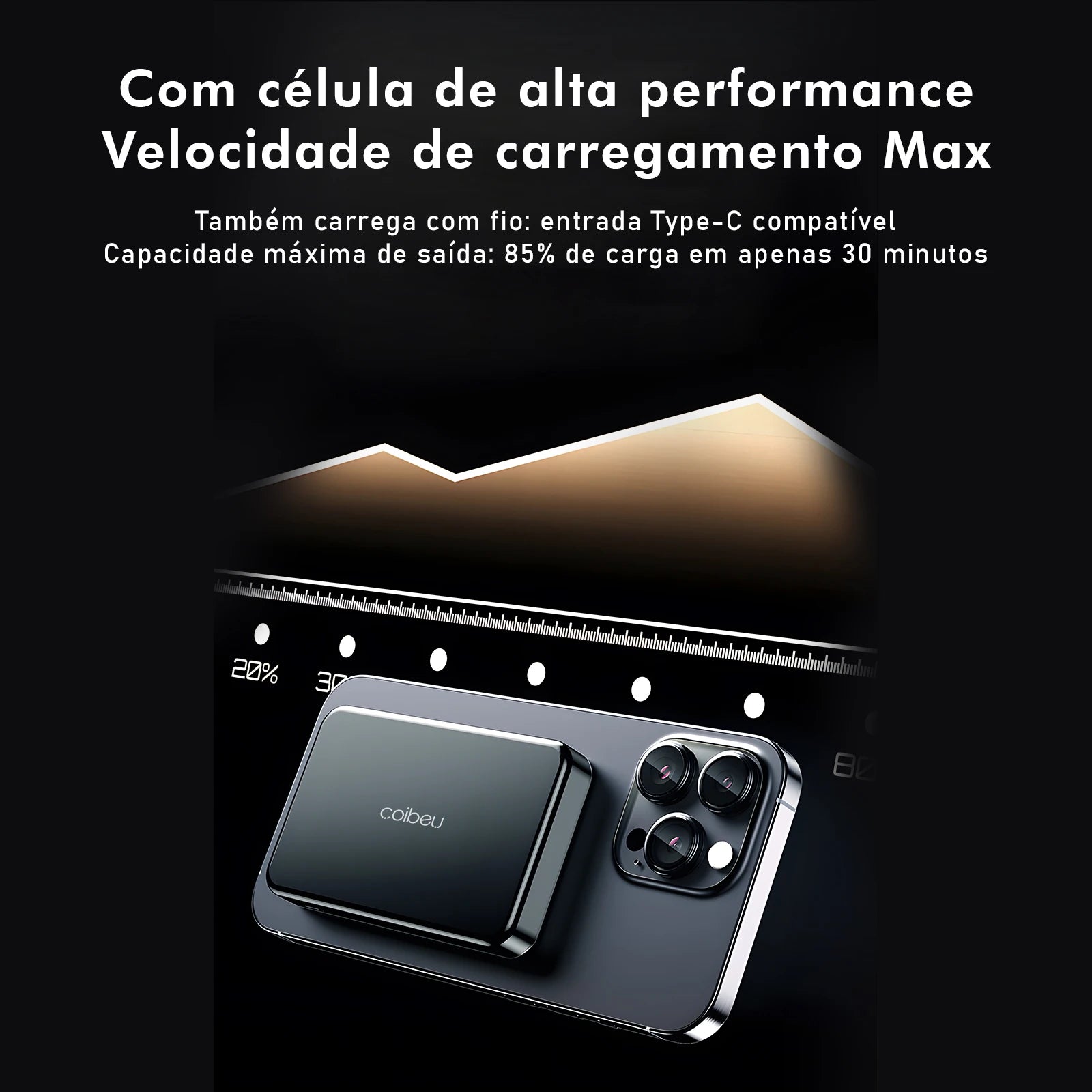 Batería externa magnética, cargador portátil, power bank recargable, batería portátil de alta capacidad y batería externa para cargar dispositivos móviles en cualquier lugar.
