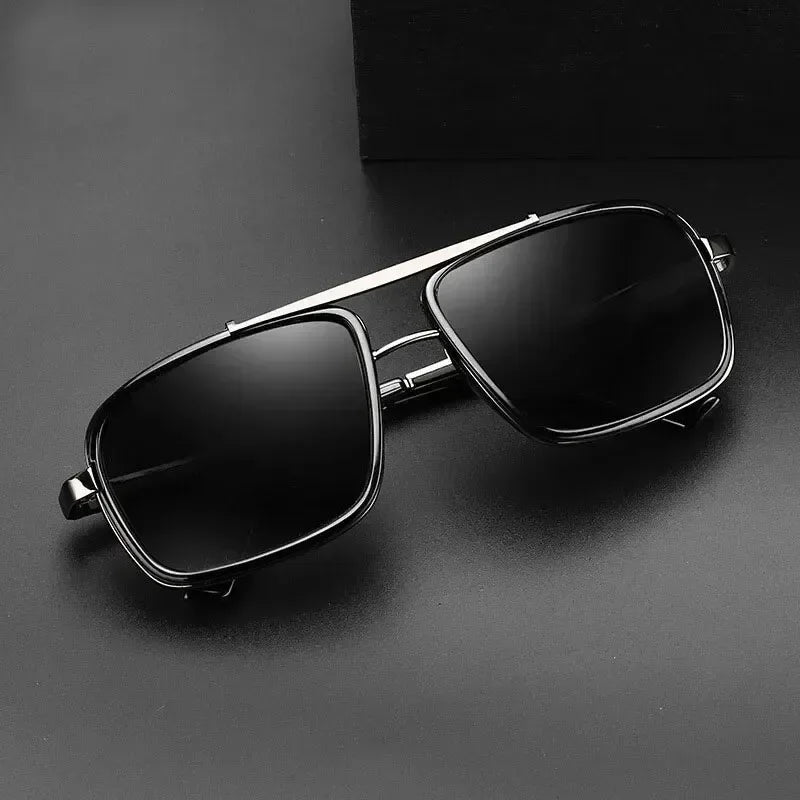 Nuevas gafas de sol cuadradas estilo steampunk vintage para hombre. Ideales para conducir, viajar y disfrutar del verano. Lentes con protección UV400, modernas, elegantes y resistentes.