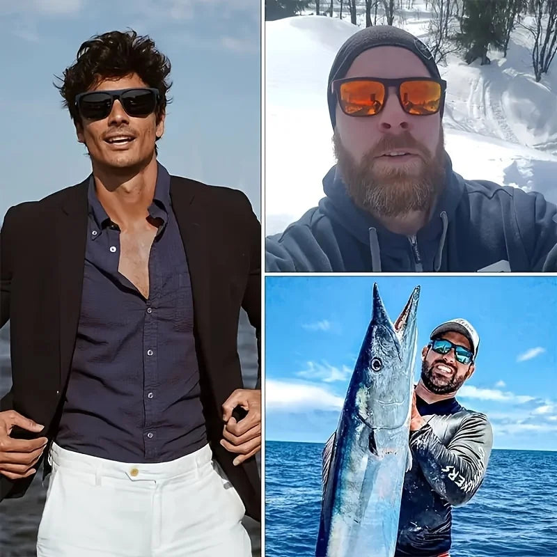 Pack de 2 gafas de sol cuadradas polarizadas con protección antirreflejo. Ideales para el verano, fiestas, vacaciones, viajes, conducir y pescar. Lentes cómodos, modernos y con excelente protección solar.