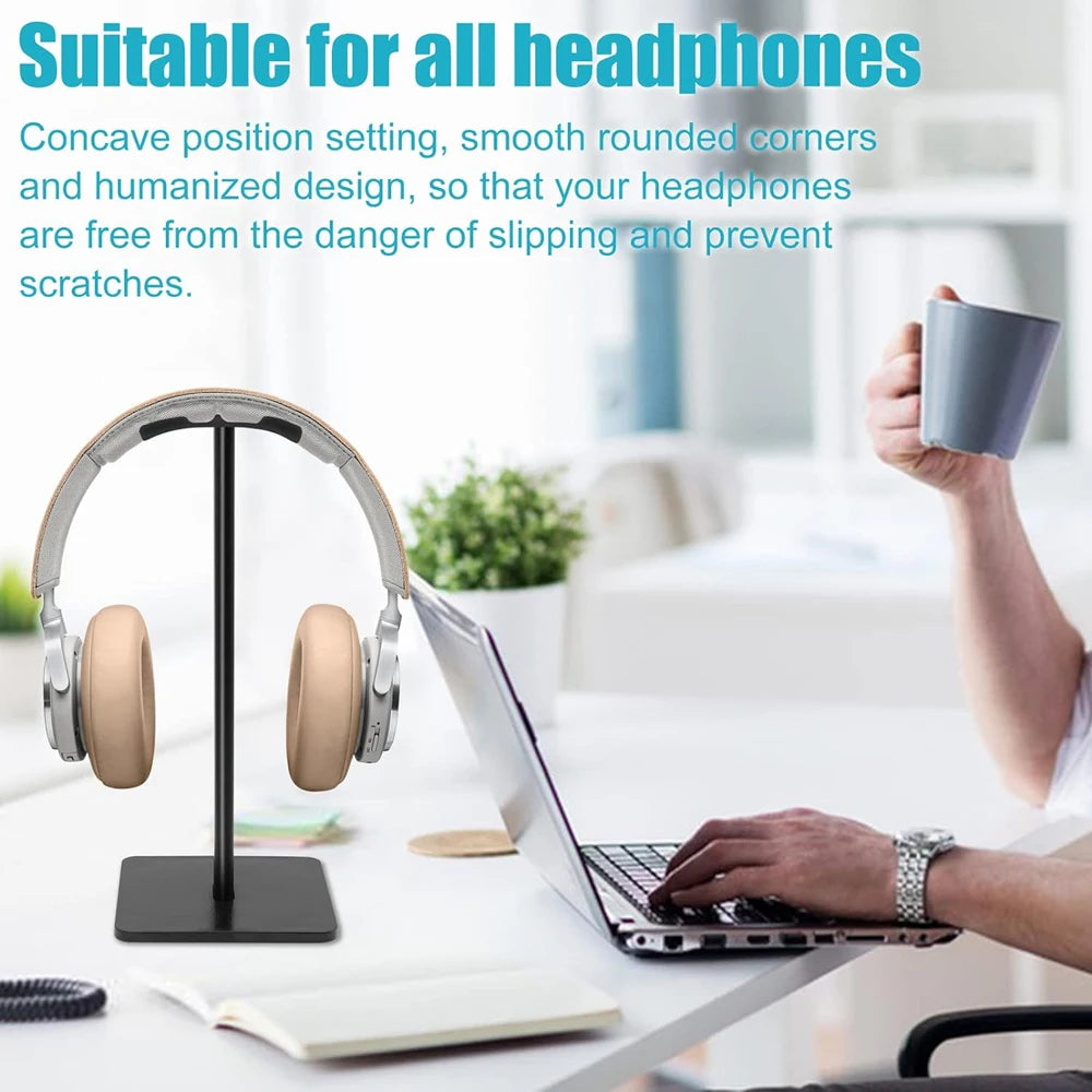 Nuevo soporte para auriculares en color blanco y negro, desmontable, ideal para computadoras y equipos de videojuegos. Base universal de escritorio para almacenar y exhibir audífonos de forma práctica y organizada.